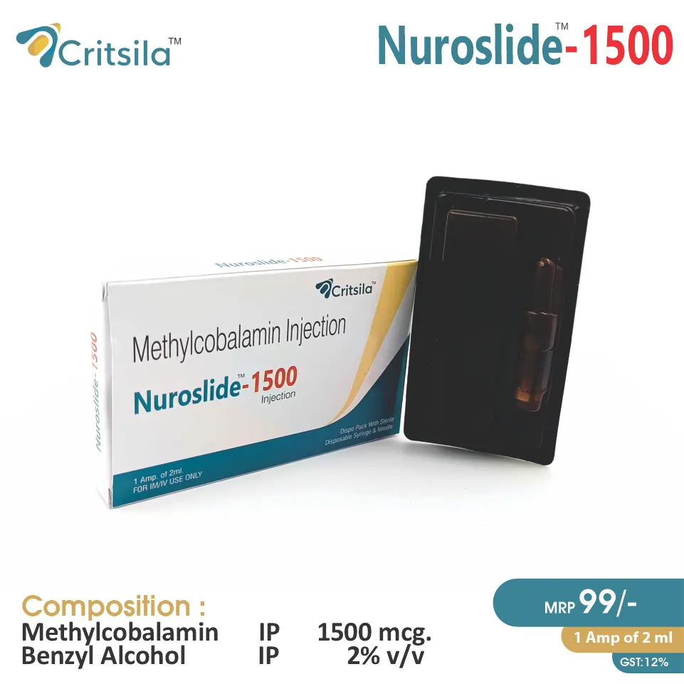 Methylcobalamin (1500mcg) Injection at best price in PCD Pharma Franchise for Neuropathy and Metabolic Support.